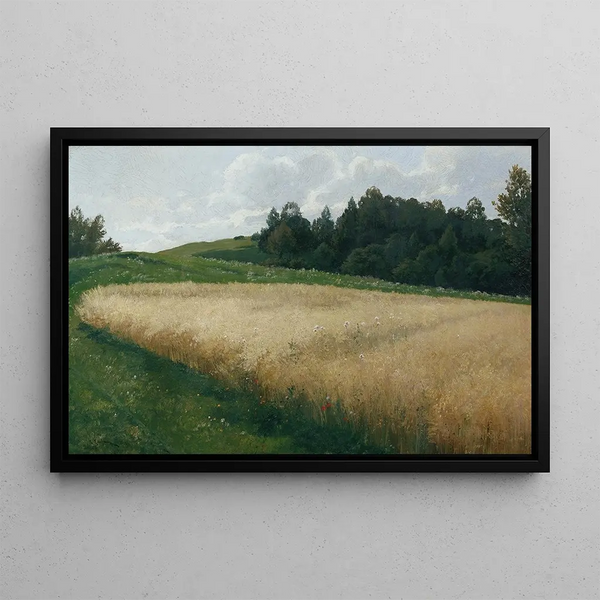 The oat field - Adolf Kaufmann — framed artwork on a wall