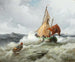 Fishing boat in rough sea - Adolf Kaufmann — artwork view