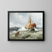 Fishing boat in rough sea - Adolf Kaufmann — framed artwork on a wall