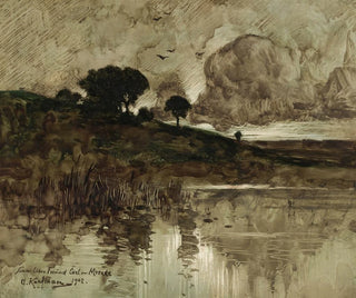Autumn Evening by the Lake - Adolf Kaufmann — artwork view