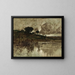 Autumn Evening by the Lake - Adolf Kaufmann — framed artwork on a wall