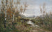 Autumn landscape painting near a birch grove - Adolf Kaufmann — artwork view