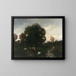 Khe dans le pré - Adolf Kaufmann — framed artwork on a wall