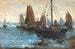 Seascape with numerous sailboats - Adolf Kaufmann — artwork view