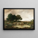 Sheep in a Rainy Landscape - Adolf Kaufmann — framed artwork on a wall