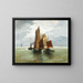 Bateaux à vapeur et bateaux de pêche en mer - Adolf Kaufmann — framed artwork on a wall
