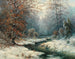Winter River Landscape Painting - Adolf Kaufmann — artwork view