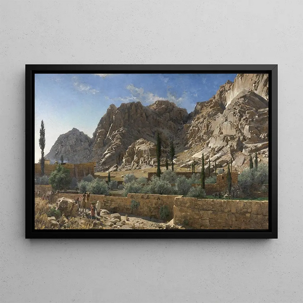 the Monastery of Saint Catherine at Sinai - Adolf Meckel von Hemsbach — framed artwork on a wall