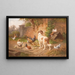 Dog among the hens - Adolf Nowey — framed artwork on a wall