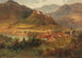 Village with river and castle - Adolf Obermüllner — artwork view