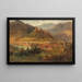 Village with river and castle - Adolf Obermüllner — framed artwork on a wall
