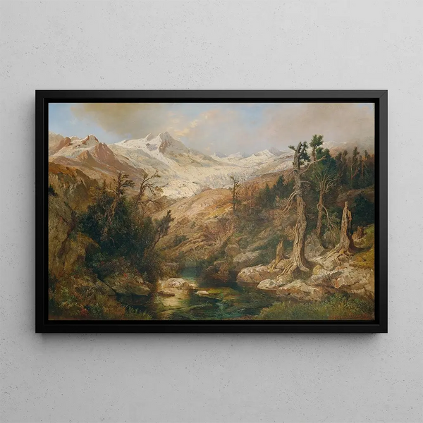 Gold Glacier Painting of Rauris - Adolf Obermüllner — framed artwork on a wall