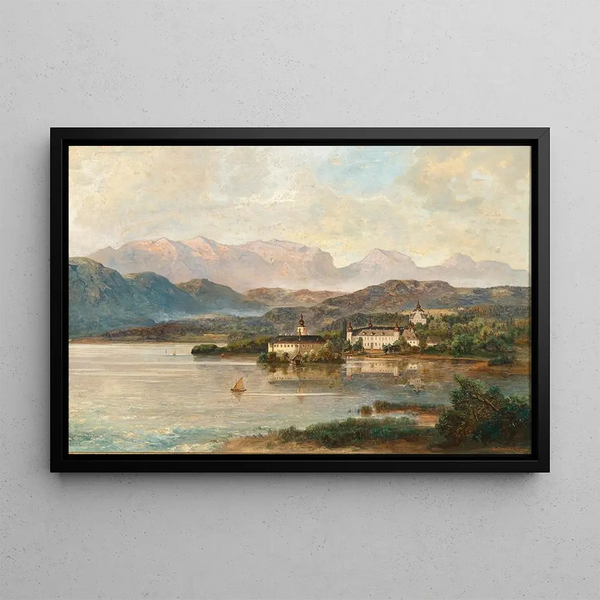 Château Orth à Gmunden - Adolf Obermüllner — framed artwork on a wall