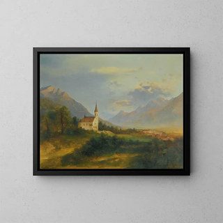 The new parish church of Schaan - Adolf Obermüllner — framed artwork on a wall