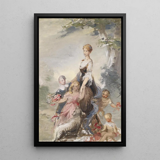 Reproduction of the painting Mother with children - Adolf Pirsch