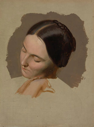 Study of a Woman's Head Portrait - Adolf Schrödter — artwork view