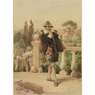 Malvolio reads the letter found in the garden - Adolf Schrödter — artwork view