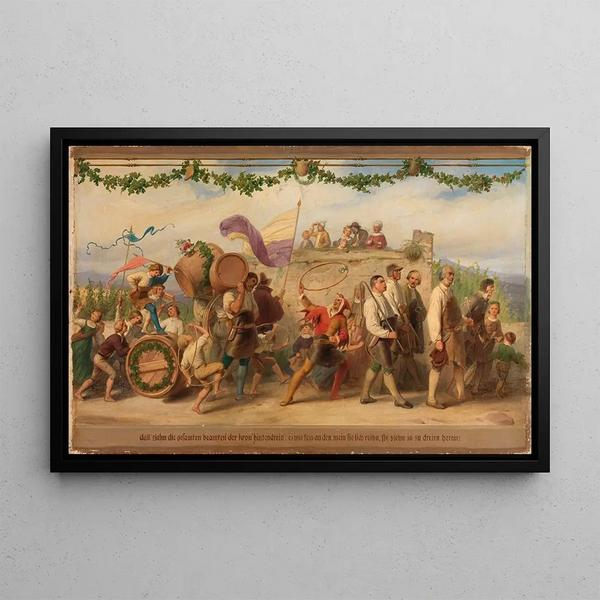 Triumph of the King Wine 3rd Image - Adolf Schrödter — framed artwork on a wall