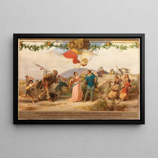 Triumph of the King Wine 9 painting - Adolf Schrödter — framed artwork on a wall