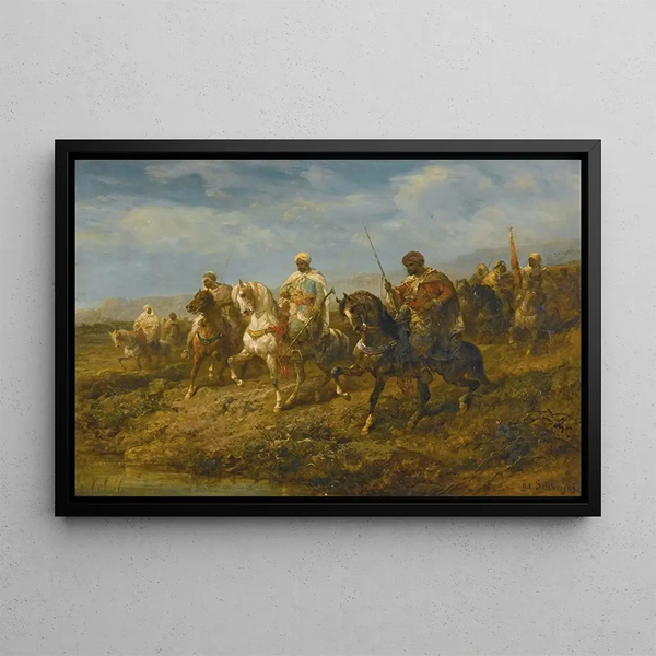 Cavaliers en marche - Adolf Schreyer — framed artwork on a wall
