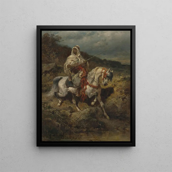 Arab painting mounted - Adolf Schreyer — framed artwork on a wall