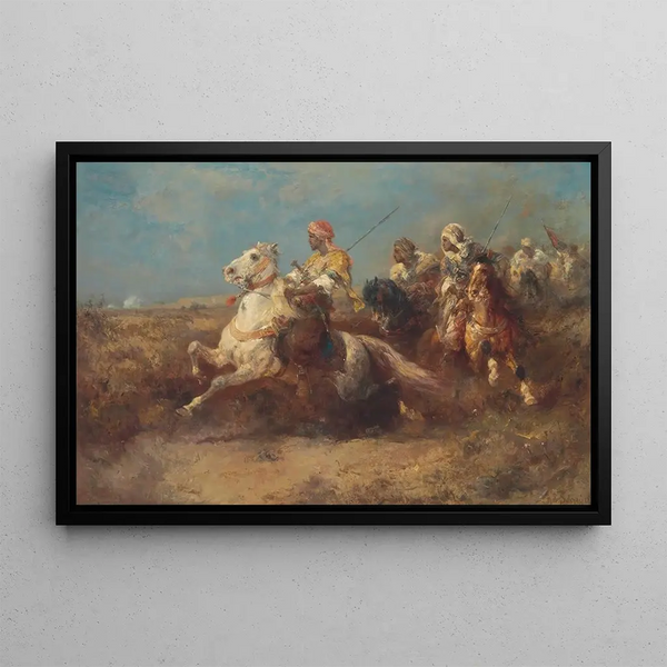 L'embuscade - Adolf Schreyer — framed artwork on a wall