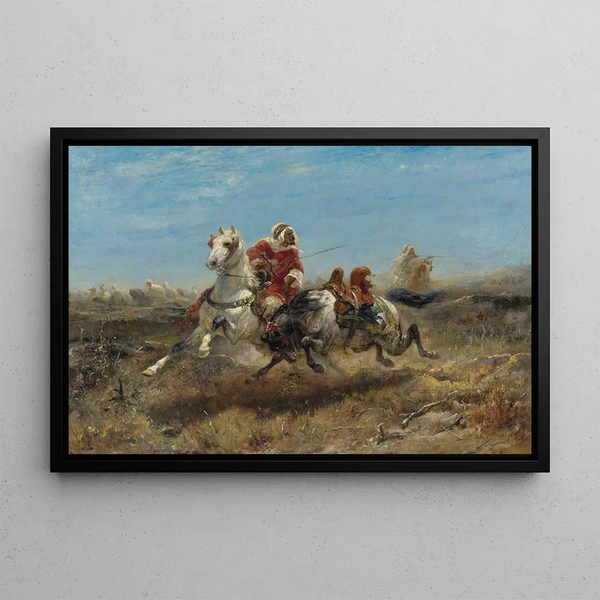 La Chasse - Adolf Schreyer — framed artwork on a wall