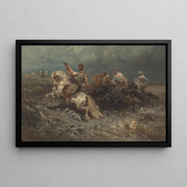 The Rush - Adolf Schreyer — framed artwork on a wall
