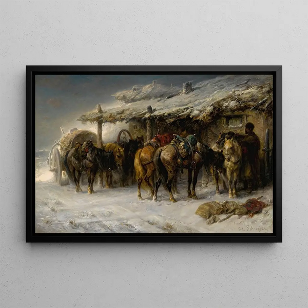 L'équipe valaque - Adolf Schreyer — framed artwork on a wall