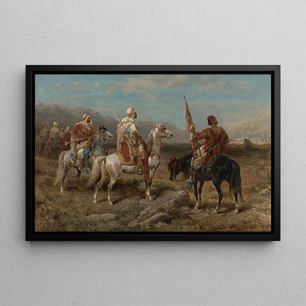 The Raid - Adolf Schreyer — framed artwork on a wall