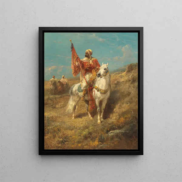 The Standard-Bearer - Adolf Schreyer — framed artwork on a wall
