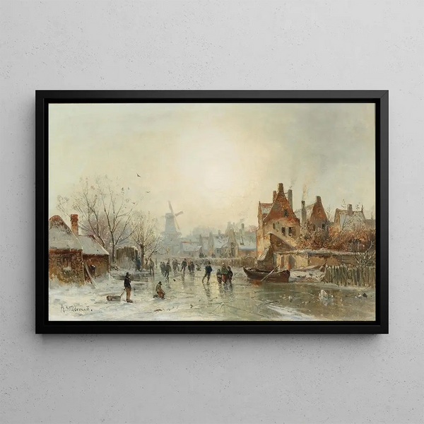 Winter Pleasures - Adolf Stademann — framed artwork on a wall
