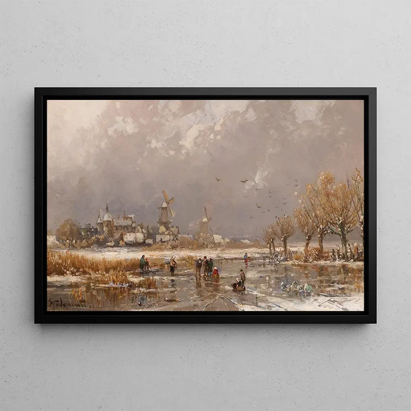 Plaisirs d'Hiver sur la Glace - Adolf Stademann — framed artwork on a wall