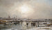 Winter Pleasures on an Icy Canal Painting by Adolf Stademann — artwork view