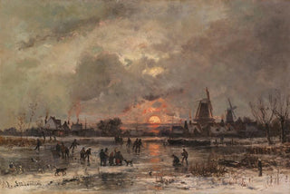 Winter Pleasures on the Icy River - Adolf Stademann — artwork view