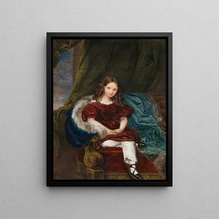 Portrait of a Young Woman - Adolf Theer — framed artwork on a wall