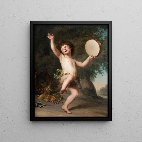 Cupid as Bacchus - Adolf Ulrik Wertmüller — framed artwork on a wall