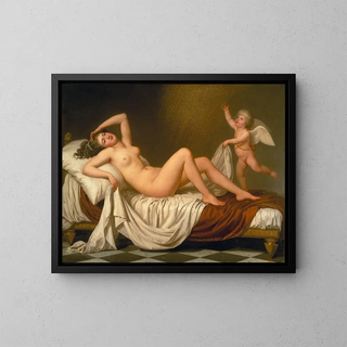 Dana and the Shower of Gold - Adolf Ulrik Wertmüller — framed artwork on a wall