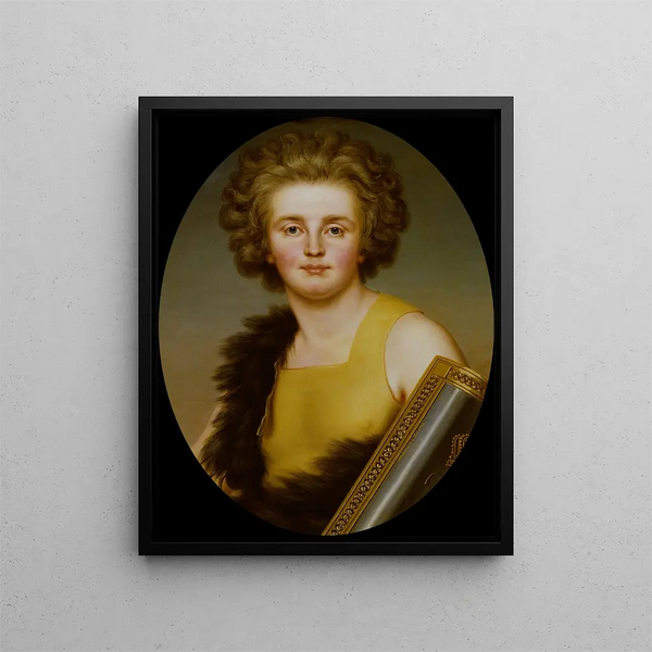 Gustaf Mauritz Armfelt in tournament robe scythe - Adolf Ulrik Wertmüller — framed artwork on a wall
