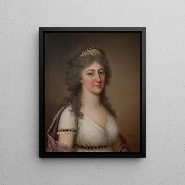 Hedvig Elisabet Charlotte 1759-1818 Queen of Sweden - Adolf Ulrik Wertmüller — framed artwork on a wall