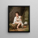 Portrait of the young Henri Bertholet Campan 1784-1821 with the dog Aline - Adolf Ulrik Wertmüller — framed artwork on a wall