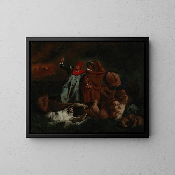 Dante and Virgil in Hell - Adolf von Becker — framed artwork on a wall