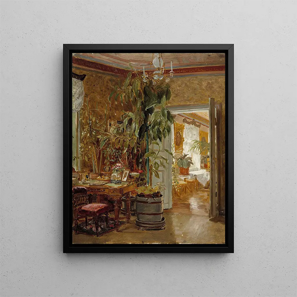 Interior of the Hallonblads Hympl Manor house - Adolf von Becker — framed artwork on a wall