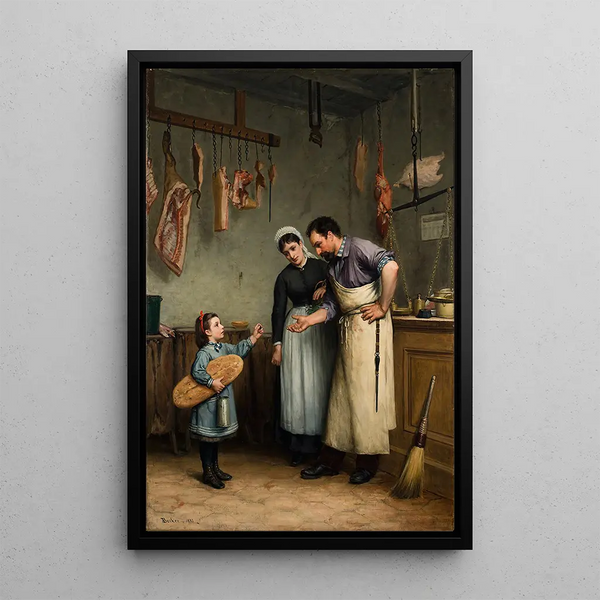 Quelque chose pour le chat - Adolf von Becker — framed artwork on a wall