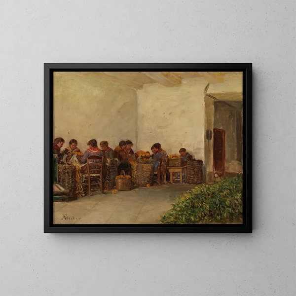 Les femmes rurales - Adolf von Becker — framed artwork on a wall