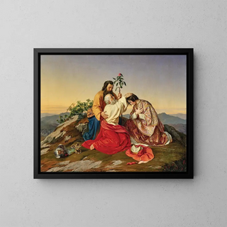 Aaron bénissant Éléazar - Adolf Weidlich — framed artwork on a wall