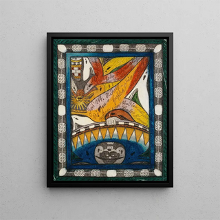 Le Skt AdolfDiamanttGiantHohrn au Flohzohrn en Inde et le HahrKamm - Adolf Wölfli — framed artwork on a wall