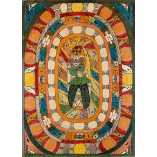 Reproduction of the painting of the volcano Bandaisan and the great glacier in Japan - Adolf Wölfli