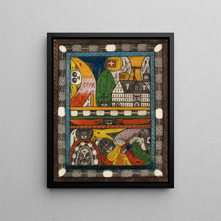 Le Zohrn Schiiga et le LandJger - Adolf Wölfli — framed artwork on a wall