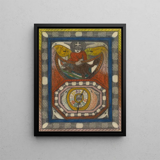 GreatGrandEmperress and GreatGrandGoddess Hellveetia in Daali India Harbour - Adolf Wölfli — framed artwork on a wall